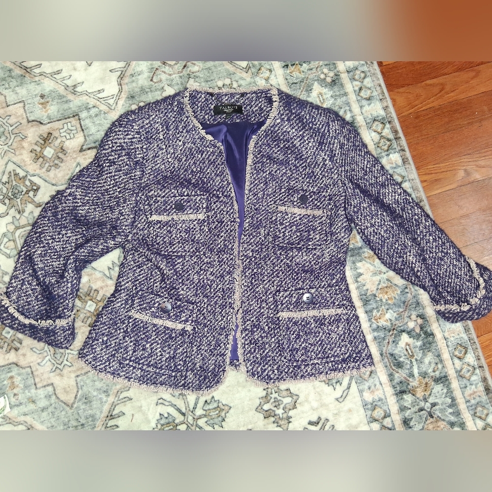 Talbot's Purple Coat Size 12 Petite ,Preowned
